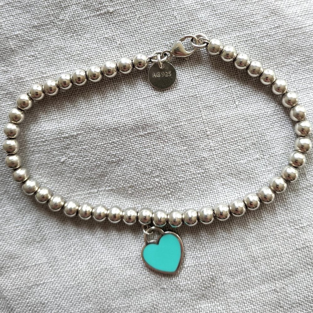 bracelet Tiffany & Co. sterling silver blue heart